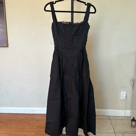 HOUSE OF CB 'Tatiana' Black Midi Sundress NWOT size S - Picture 3 of 9